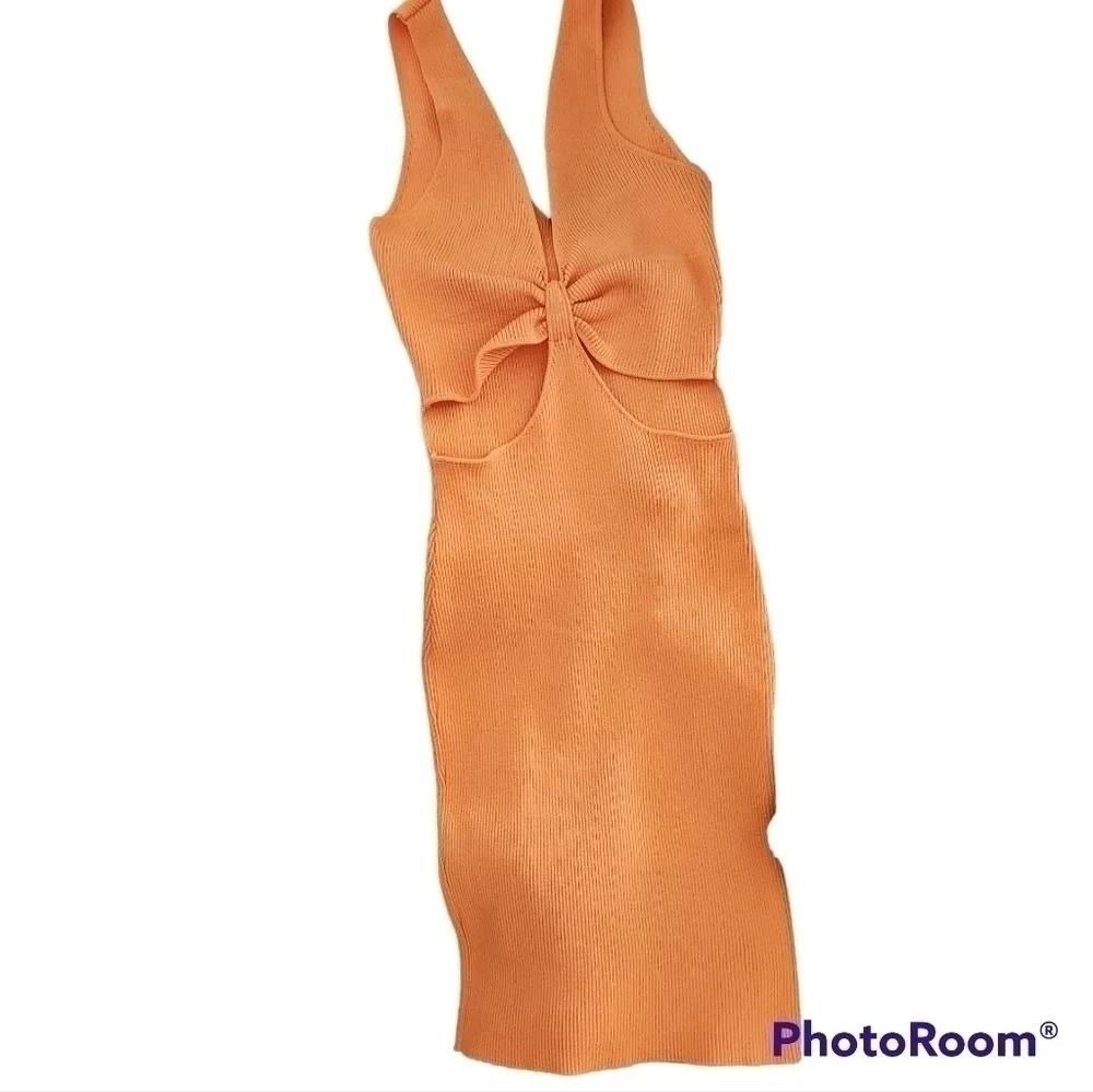 Ribbed Cut-Out Bodycon Mini Dress
